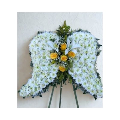 Arreglo Funerario con Forma de Alas de Ángel