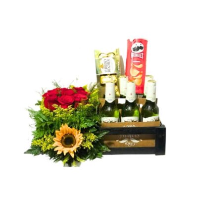Arreglo Premium Father's Day con Cervezas, Chocolates Ferrero y Snacks