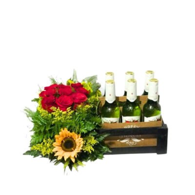 Arreglo Premium en Huacal de Madera Father's Day con Cervezas