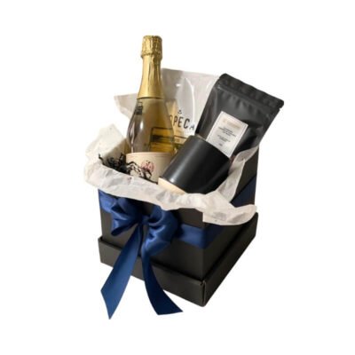 Caja de Regalo Premium Celebración con Vino Espumoso y Café Topeca