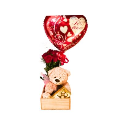 Combo Amor y Romance en Base de Madera Premium