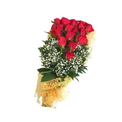 Ramillete Alargado de 18 Rosas Rojas